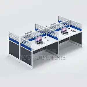 Office Workstation; Blue Four Users Cooperation Office Wokstation Desk