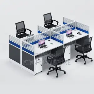 Office Workstation; Blue Four Users Cooperation Office Wokstation Desk