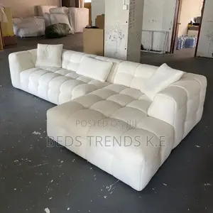 White Tufted Sectional Sofa
