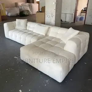 White Tufted Sectional Sofa