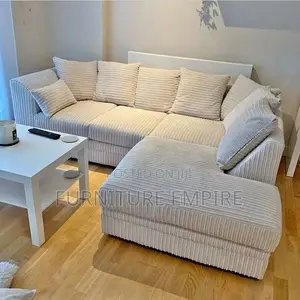 Beige Corduroy Sofa Seat