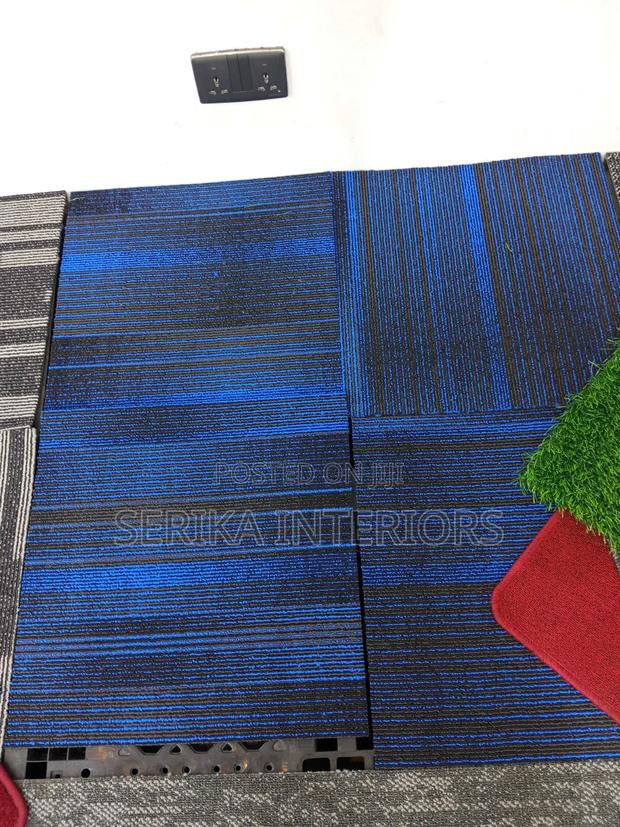 Blue Tiles Carpets Tiles Carpets Environmental Friendly Dust Treated - main view
