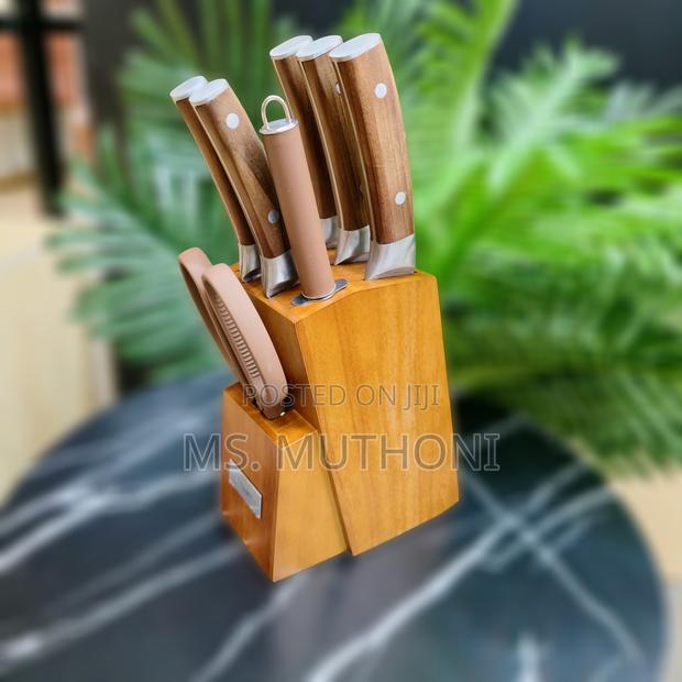 8 PCS Grain Rain Stainless Steel Knife Set ( With Sharpener) - thumbnail 2