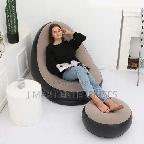 Inflatable Sofa With Air Pump, Lounge Chair, Air Couch Footrest,