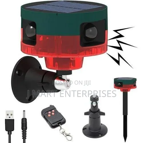 Solar Motion Sensor Alarm Outdoor, 360° Motion Detector Sensor Siren,