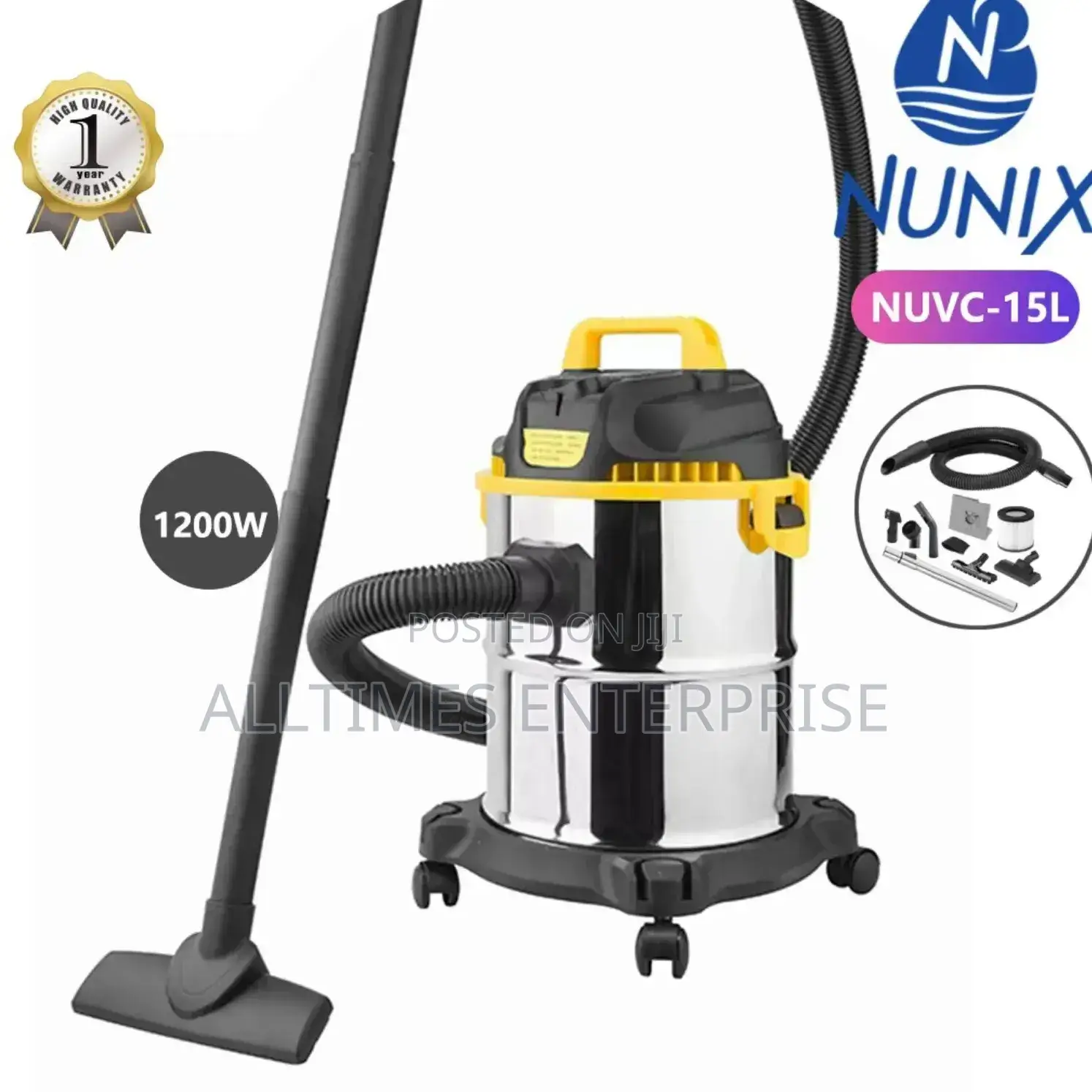 Nunix 15 Liters Wet Dry Vacuum Cleaner