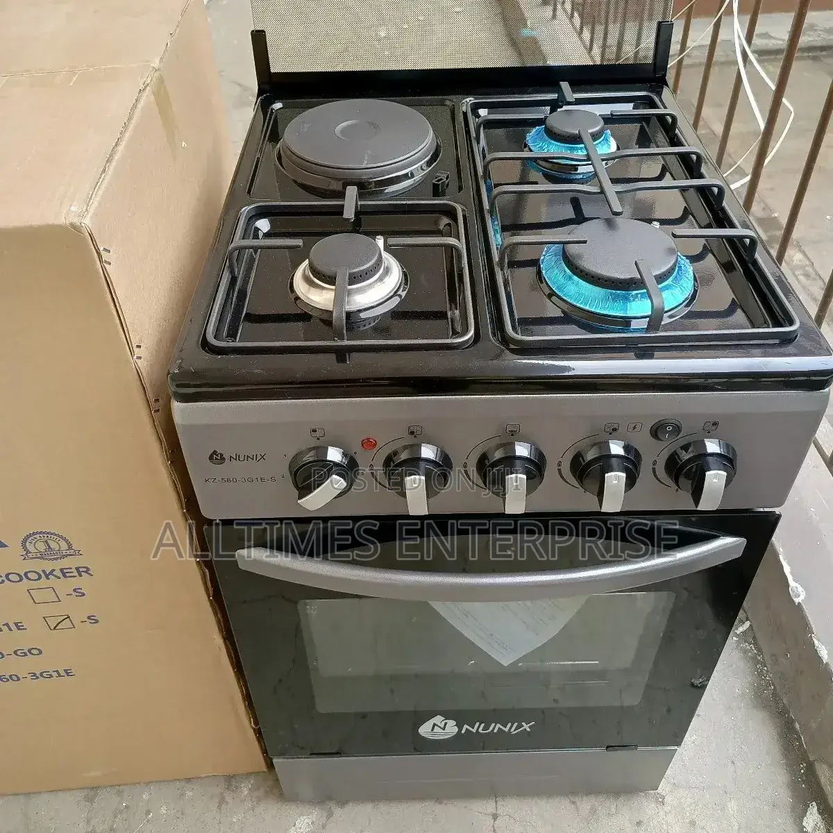 Nunix 3gas+1electric Standing Cooker With Electric Oven (Rotisserie)