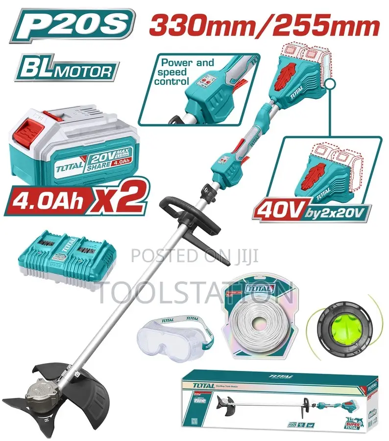Cordless Brush Cutter + Trimmer 40v With Batteries+Charger Tstli200285