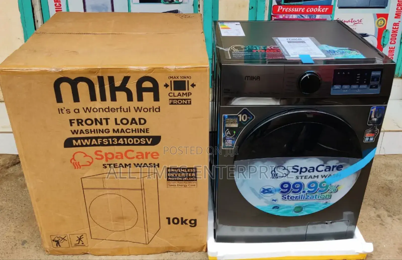 Mika Washing Machine 10kg Front Load Wash and Spin (Mwafs13410dsv)