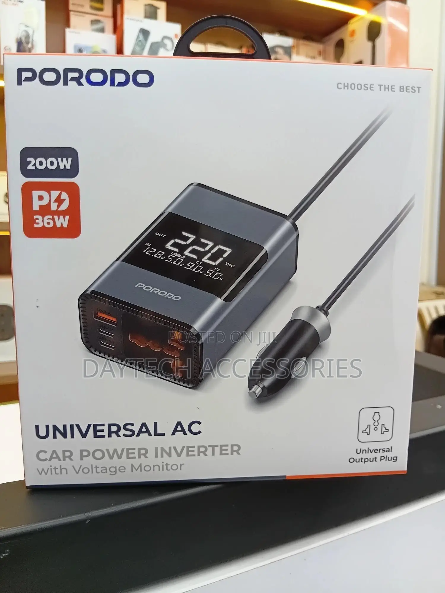 The Porodo Universal Ac Car Power Inverter (200w)