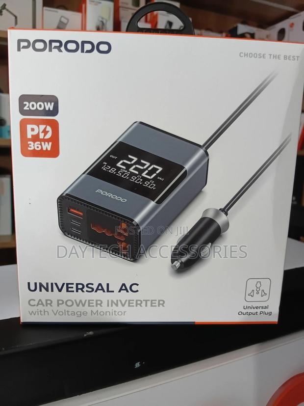 The Porodo Universal Ac Car Power Inverter (200w)