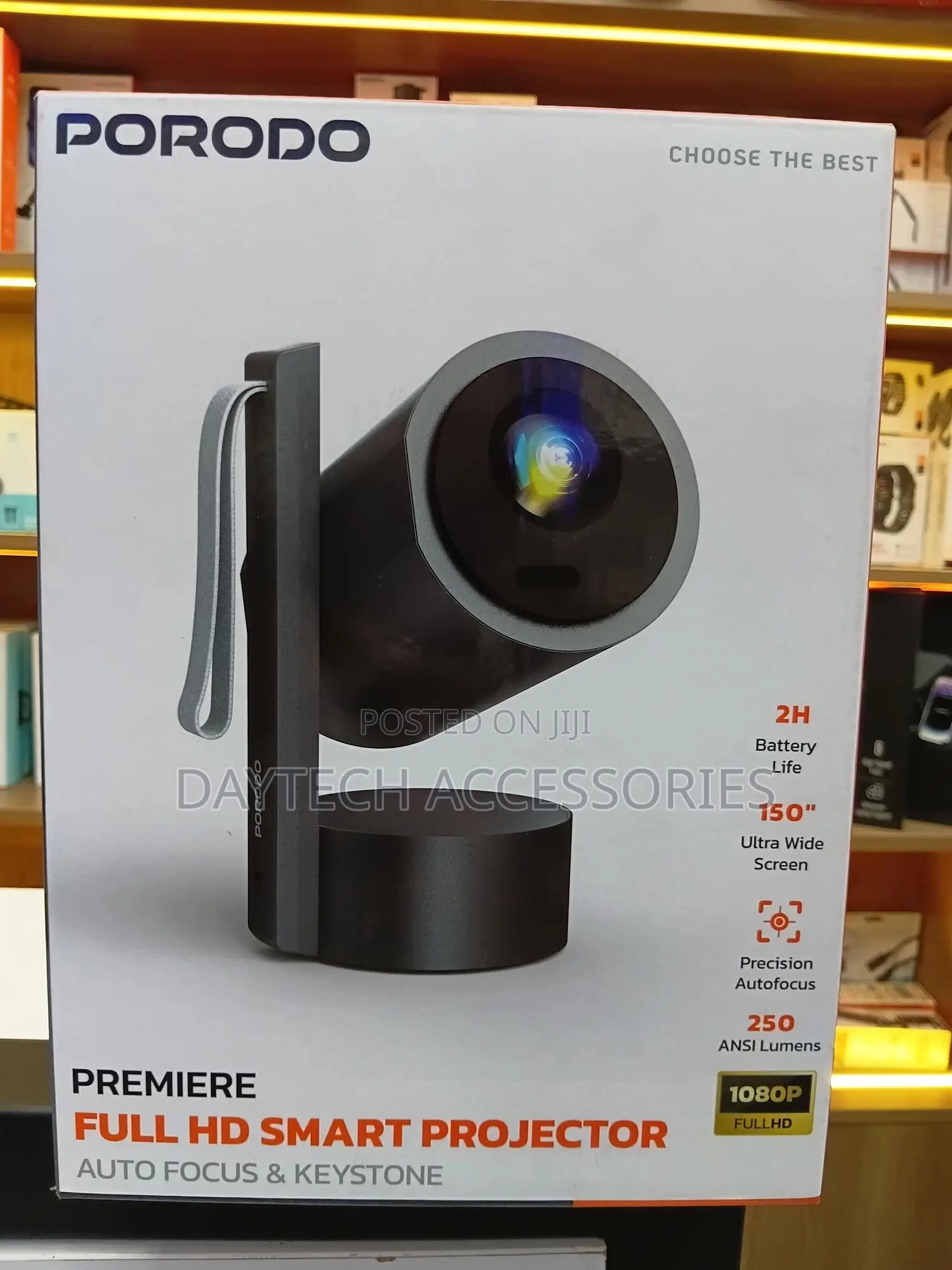 This Is a Porodo Premiere Full Hd Smart Projector.