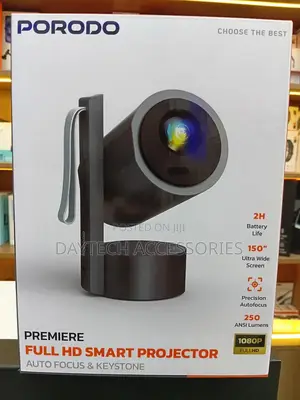 Porodo Premiere Full Hd Android Smart Projector 270° Angle Adjustment.