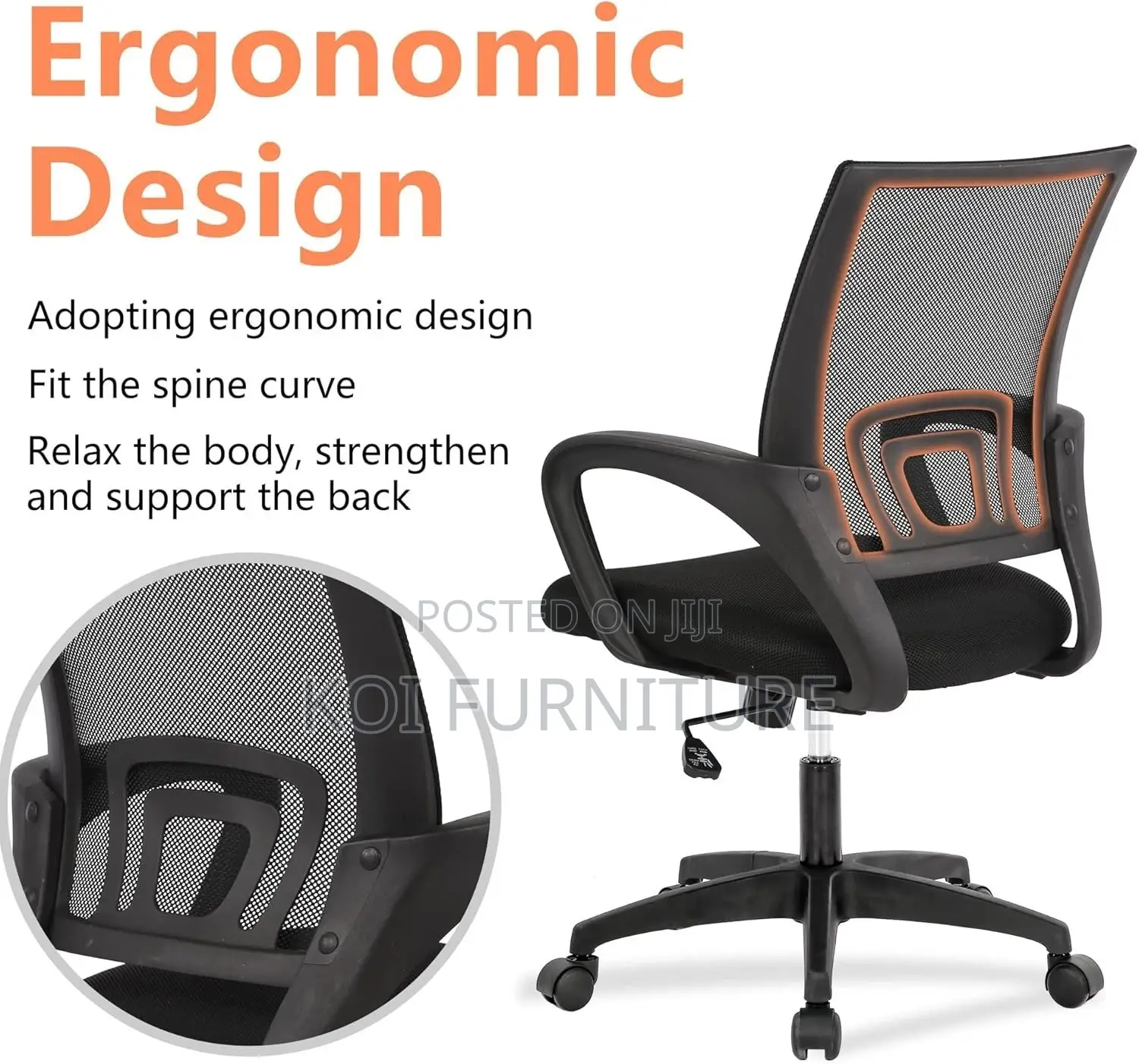 Office Chairs; Ergonomic Adjustable Mesh Fabric Office Chairs