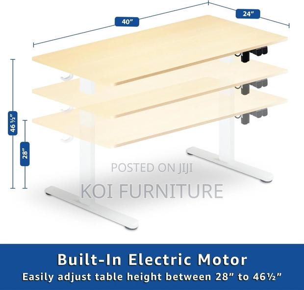 Office Desk; 1.2m Modern Height Home Office Standing Electric Desk - thumbnail 3