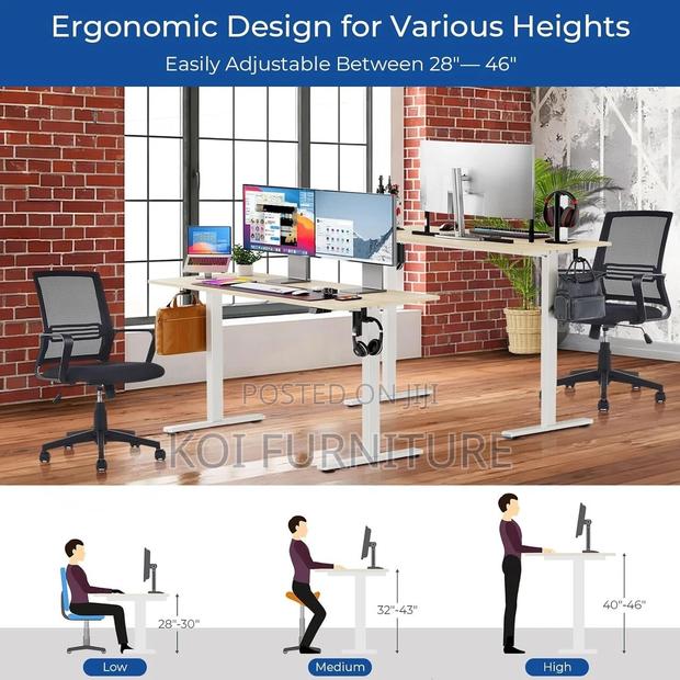 Office Desk; 1.2m Modern Height Home Office Standing Electric Desk - thumbnail 9