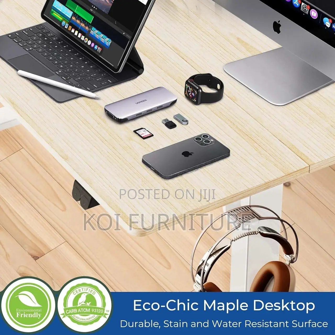 Office Desk; 1.2m Modern Height Home Office Standing Electric Desk