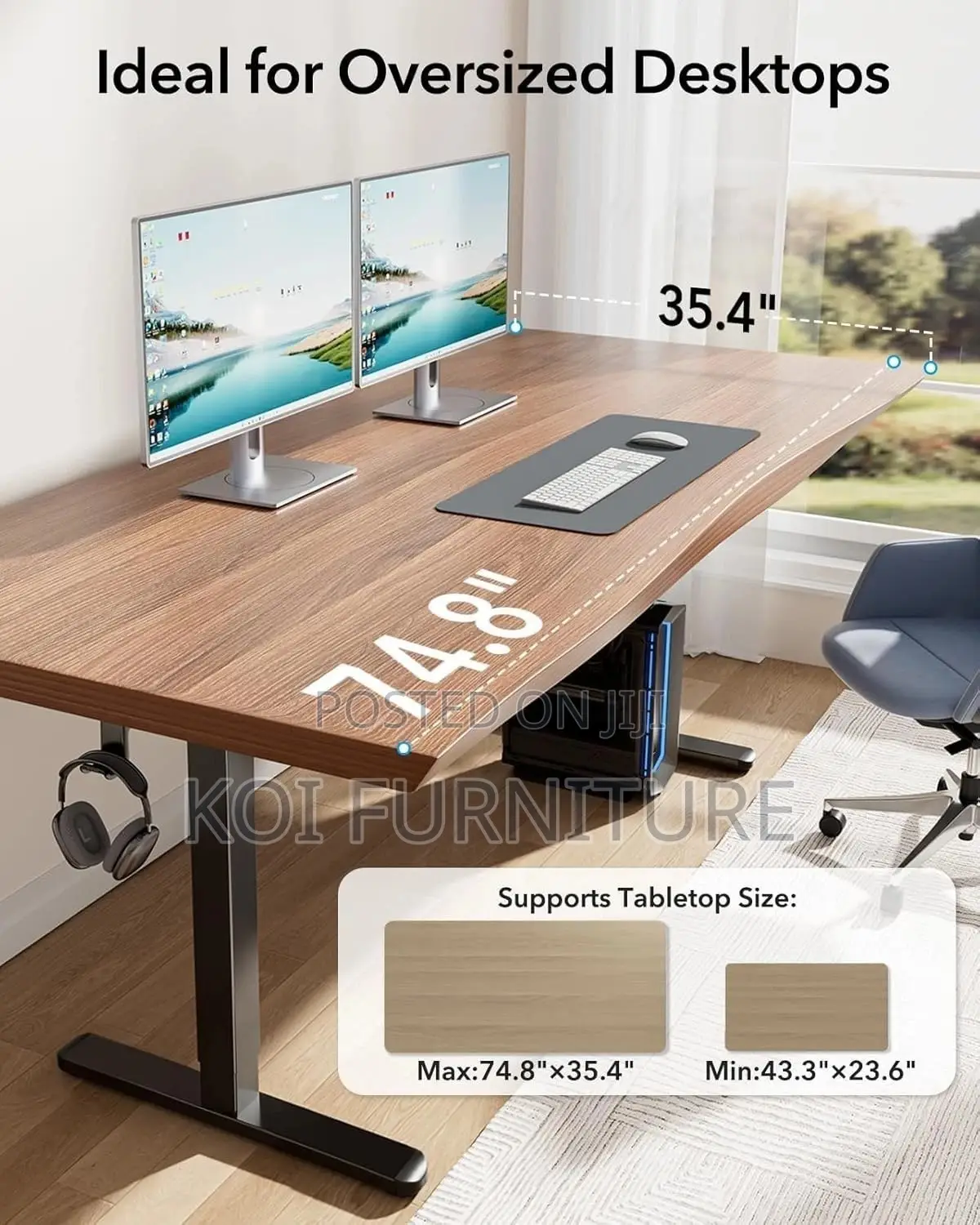 Office Desk; 1400mm Modern Standing Electric Desk