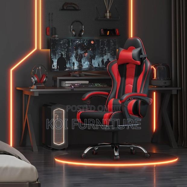 Office Chairs; Ergonomic Gaming Chair With Massage Lumbar Support - thumbnail 9