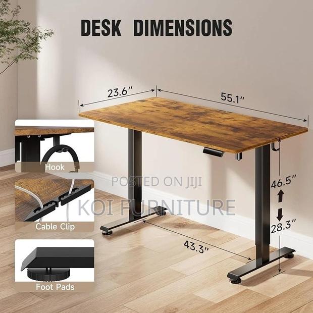 Office Desk; 1.6 Meters Adjustable Height Ergonomic Table - thumbnail 7