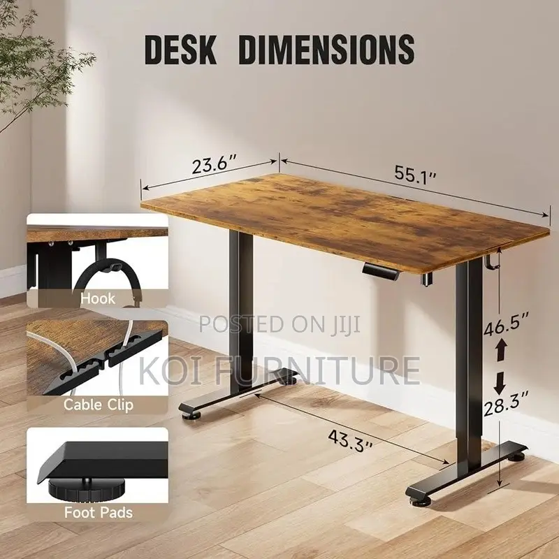 Office Desk; 1.6 Meters Adjustable Height Ergonomic Table