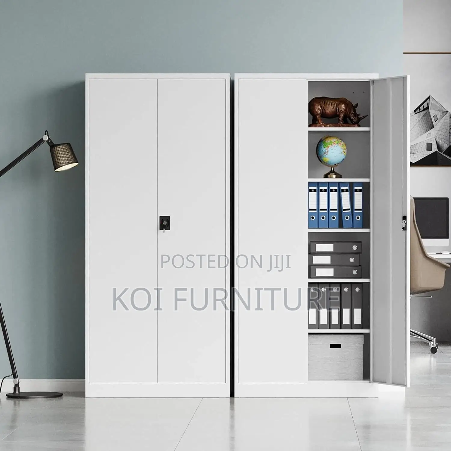 Office Cabinet; Metal Cabinet With 4 Adjustable Shelves