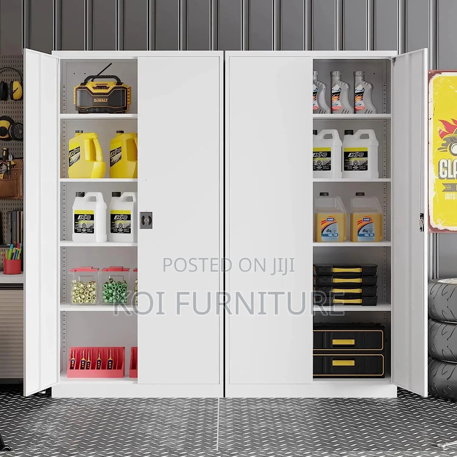 Office Cabinet; Metal Cabinet With 4 Adjustable Shelves