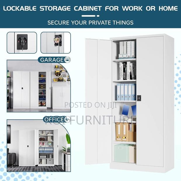Office Cabinet; Metal Cabinet With 4 Adjustable Shelves - thumbnail 9