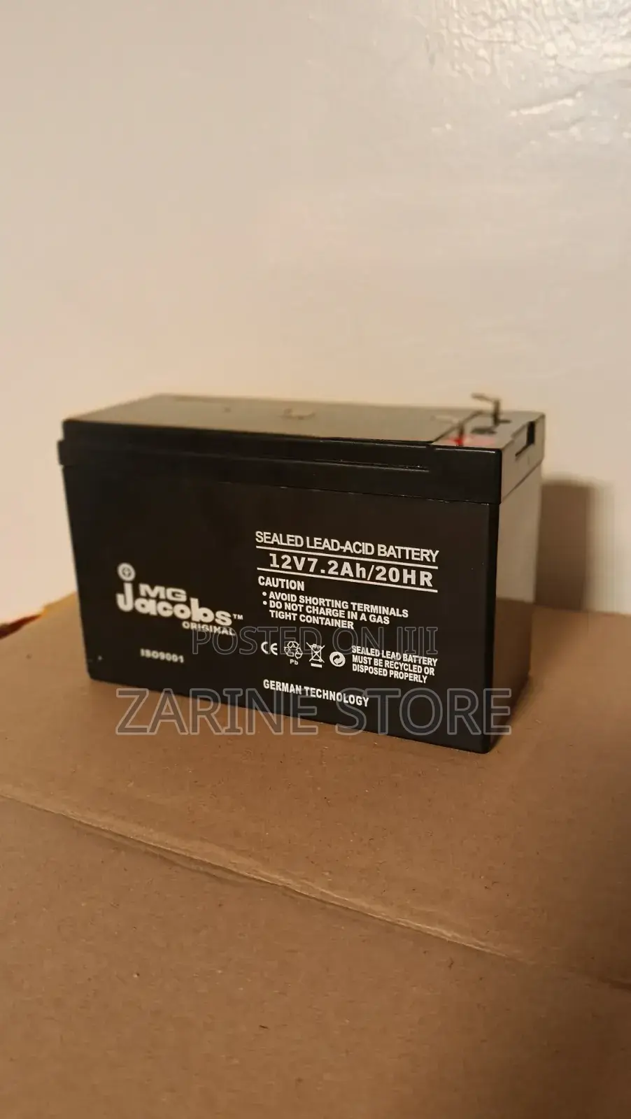 Jacobs 12v 7.2ah / 20hr Rechargeable Battery Ups