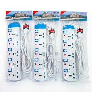 Power King 5-Way Extension Socket - 3m Heavy Duty Cable 13a Fused