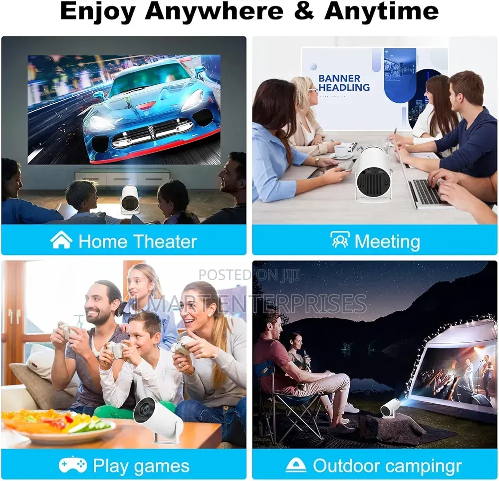 Smart Portable Projector for Indoor and Outdoor Home Theater