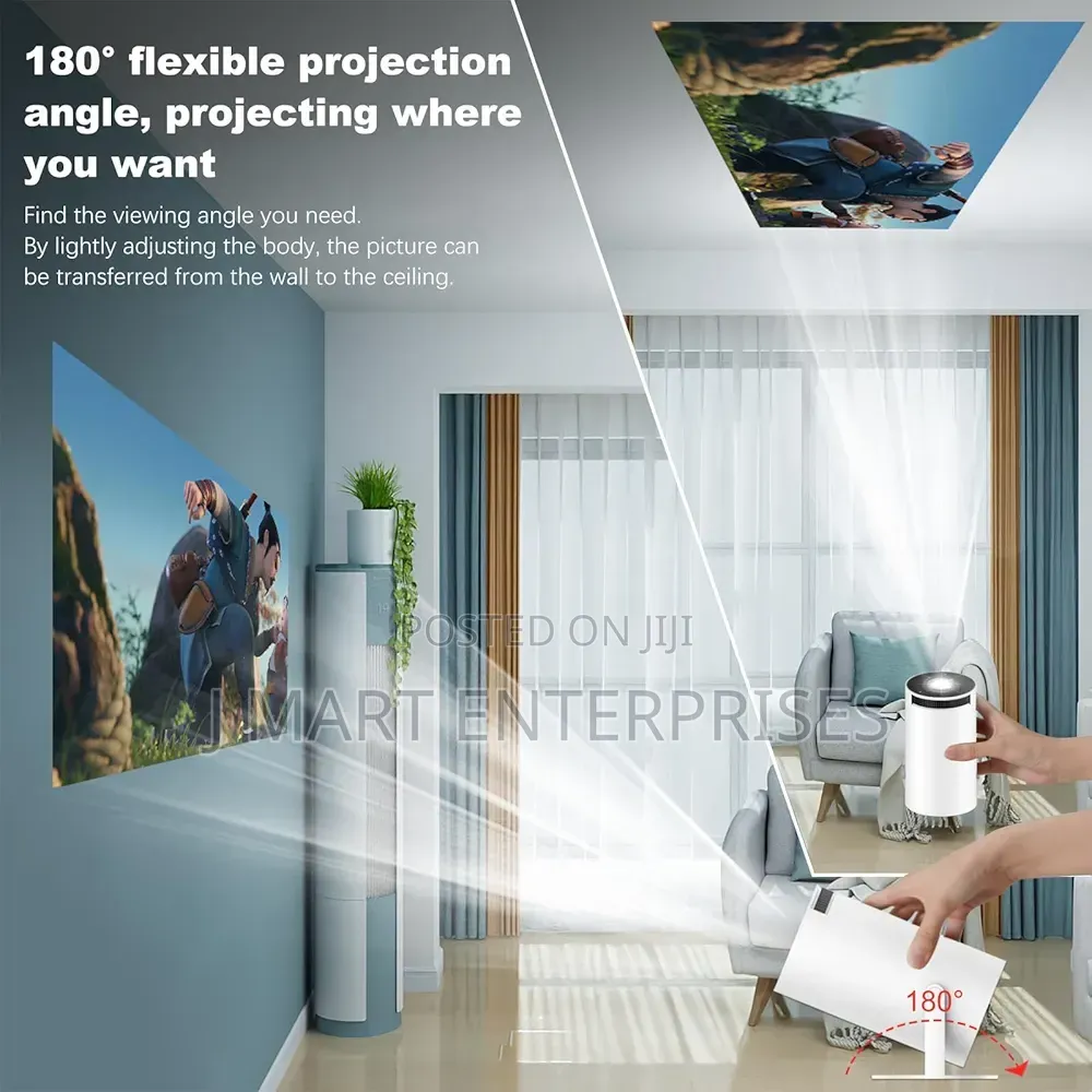 Smart Portable Projector for Indoor and Outdoor Home Theater