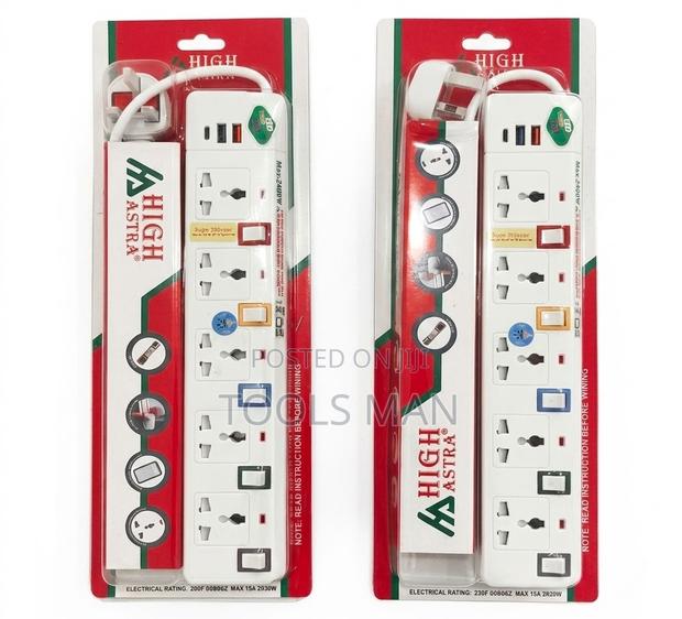 High Astra 5-way Extension 3m Power Strip 2500w Surge Protector Usb