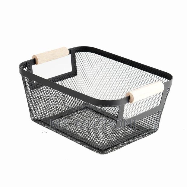 3 Pc Portable Modern Rectangular Metal Pantry With Wooden Handle - thumbnail 7