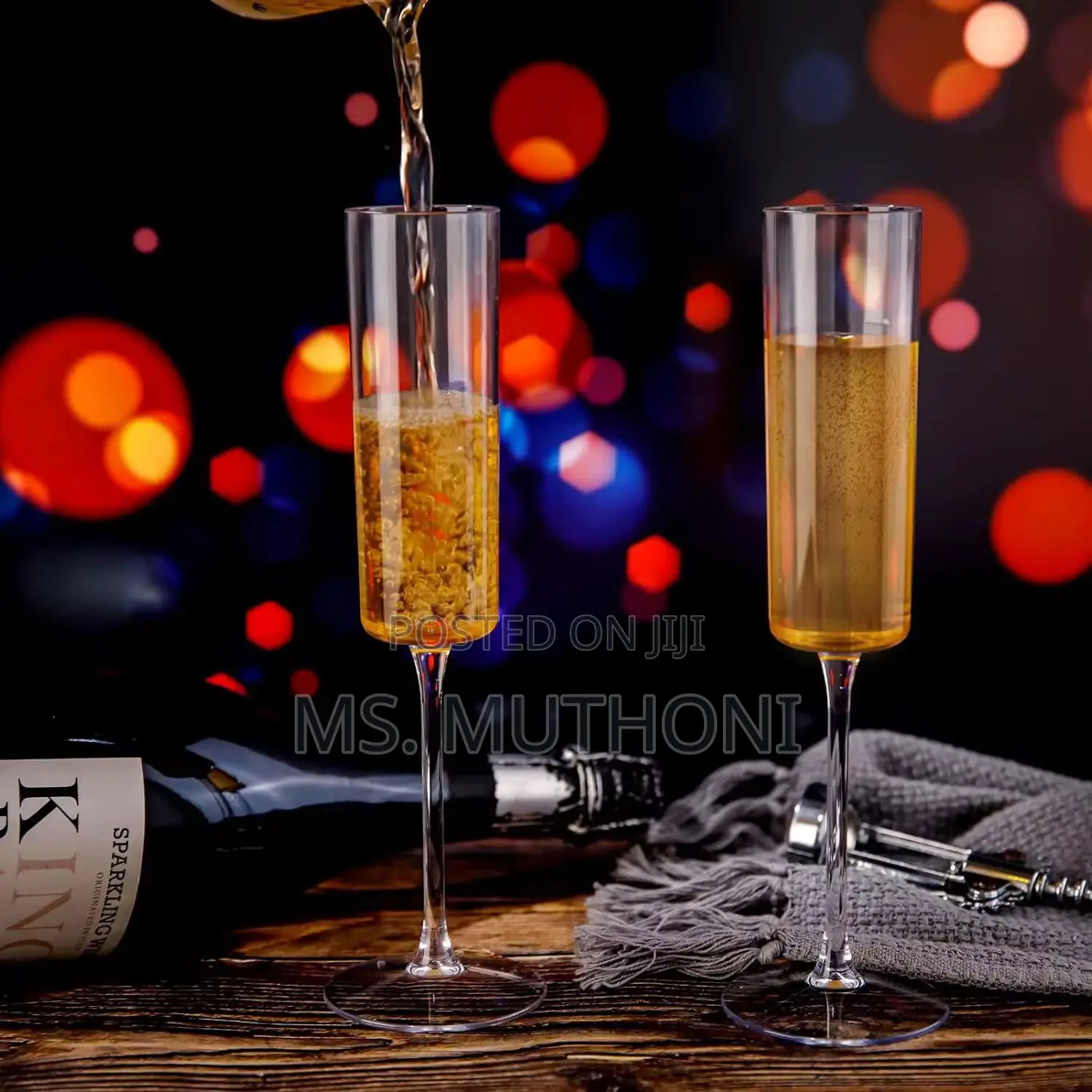 175 Ml Viski Laurel Inspired Crystal Champagne Flutes