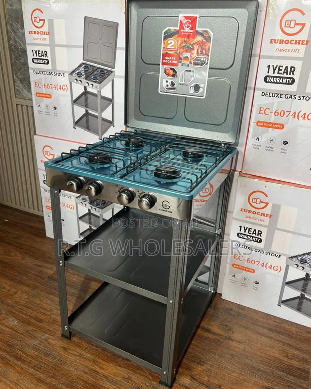 Eurochef 4 Burner Gas Cooker With Shelves