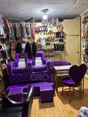 Assorted Purple Pedicure and Manicure Seats