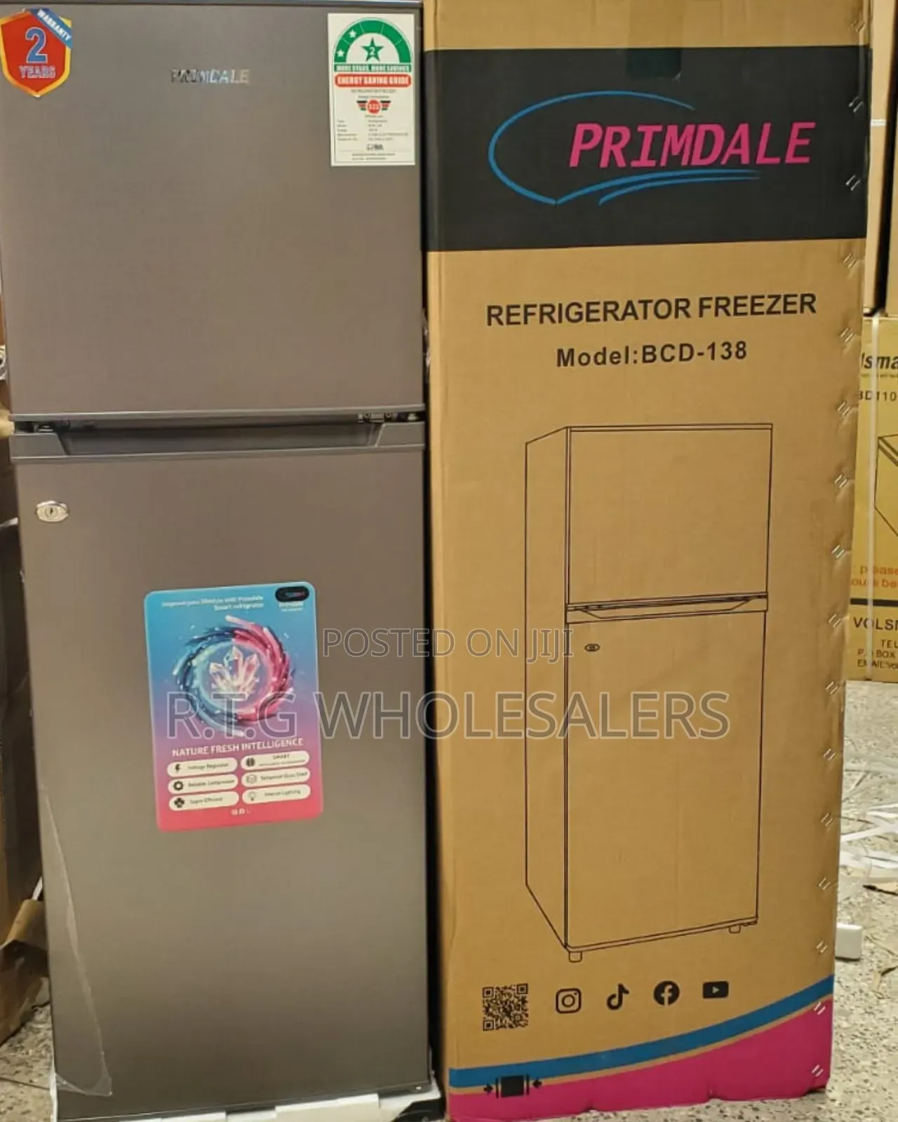 138l Primdale Refrigerator Double Door – Compact Silver