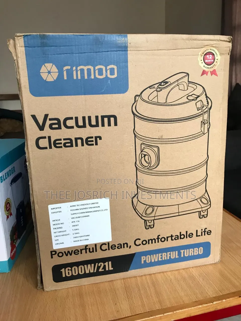 Rimoo Vacuum Cleaner 21 Litres