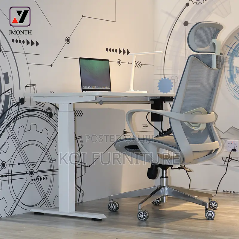 Office Table; 140cm Luxury Electric Lifting Stand-Up Computer Desk
