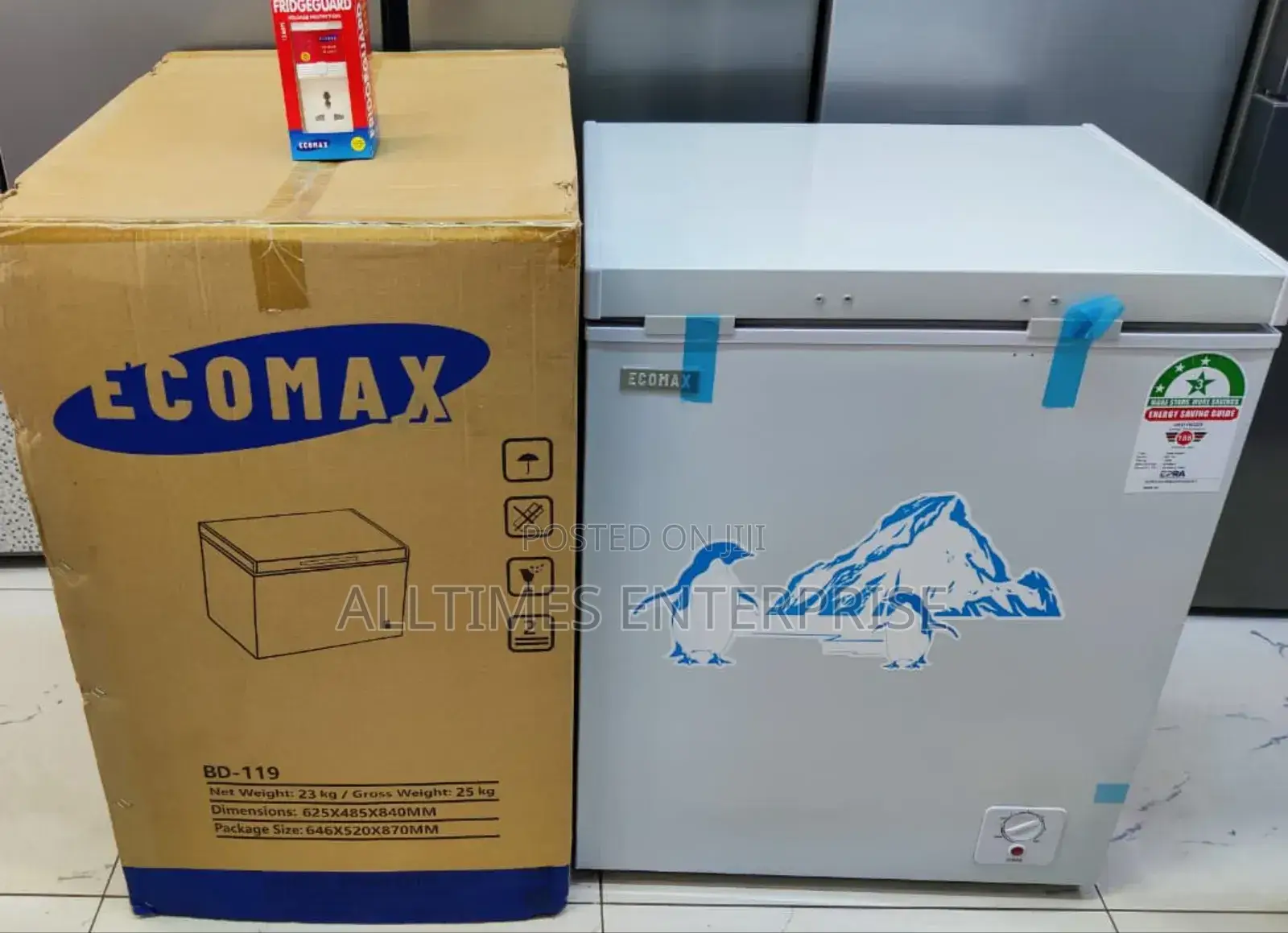 Ecomax Freezer 119litres With Free Fridge Guard