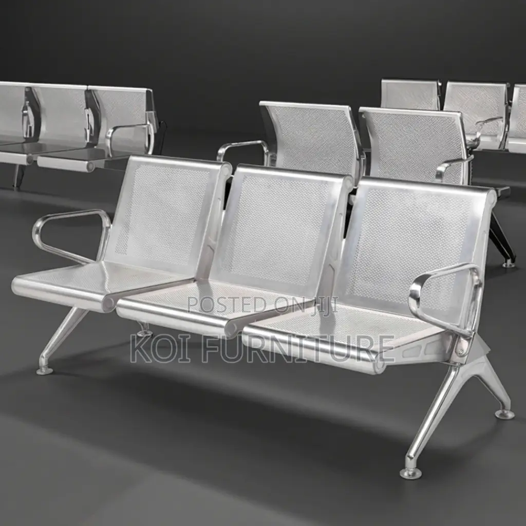 Office Benches; Three Seaters Metallic Heavy Reception Office Bench