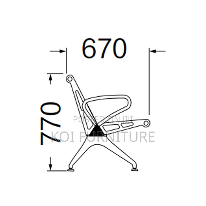 Office Benches; Three Seaters Metallic Heavy Reception Office Bench