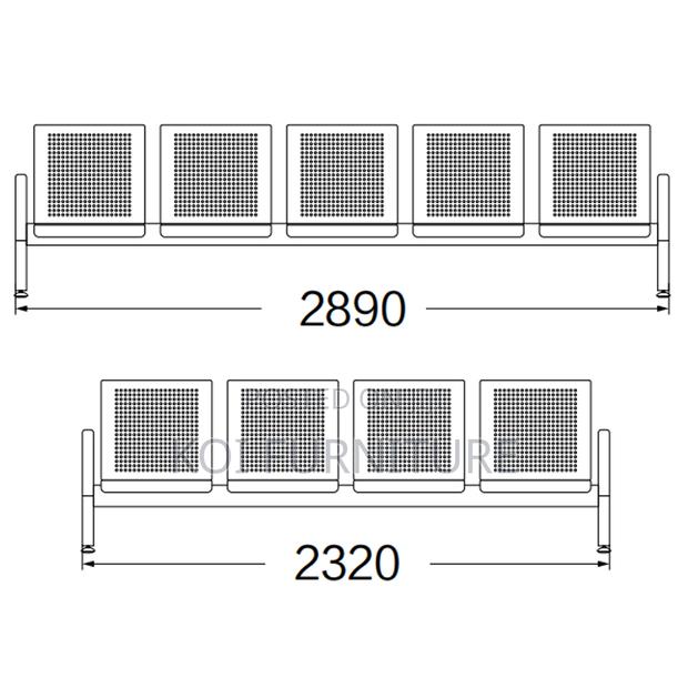 Office Benches; Three Seaters Metallic Heavy Reception Office Bench - thumbnail 10