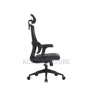 Office Chairs; Swivel Adjustable Headrest High-Back Mesh Chair