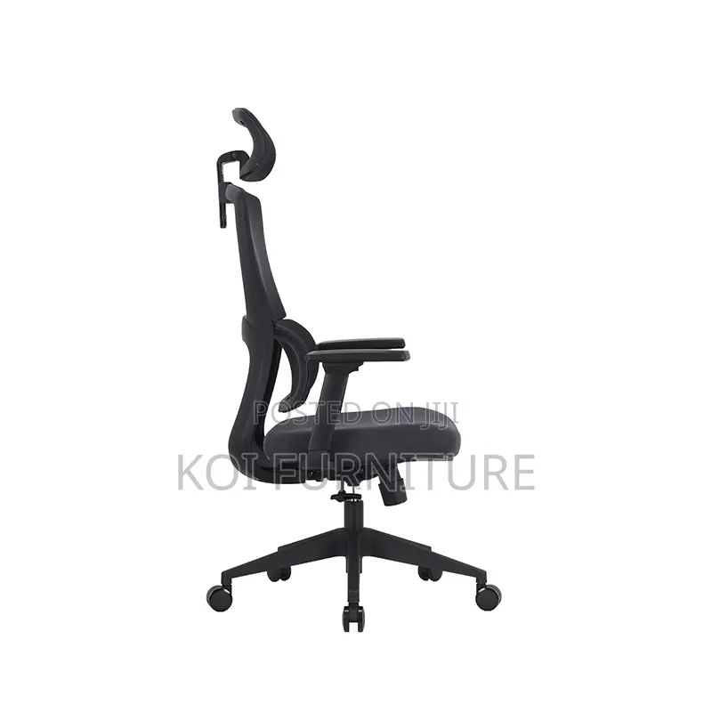 Office Chairs; Swivel Adjustable Headrest High-Back Mesh Chair