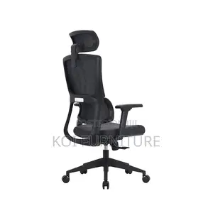 Office Chairs; Swivel Adjustable Headrest High-Back Mesh Chair