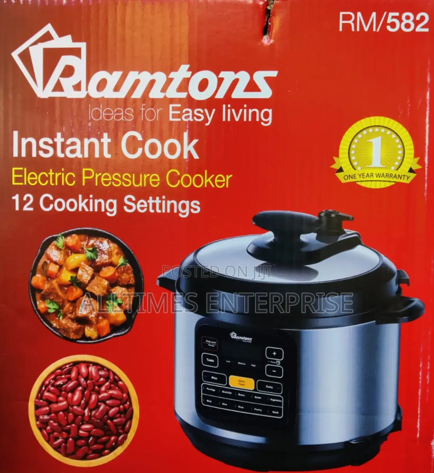 Ramtons Electric Pressure Cooker 6litres