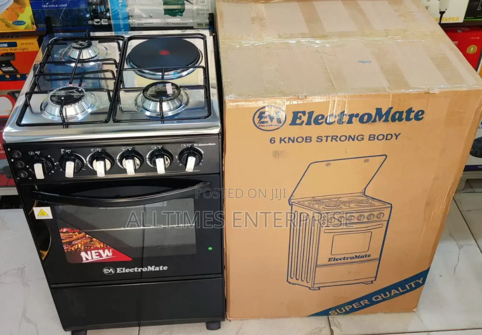 Electromate Standing Cooker 3 Gas + 1electric Burner Electric Oven