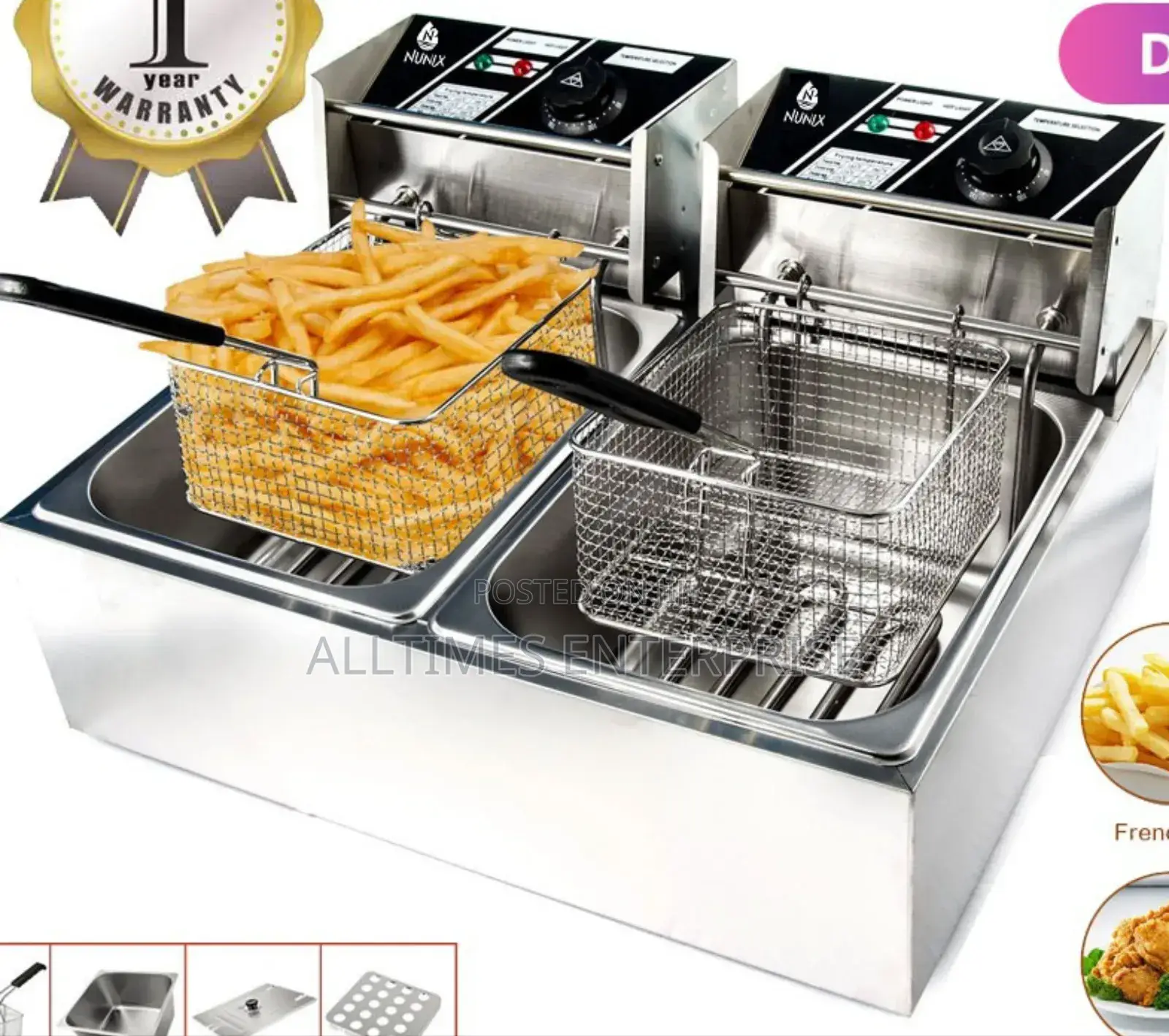 Nunix Double Fryer 12litres